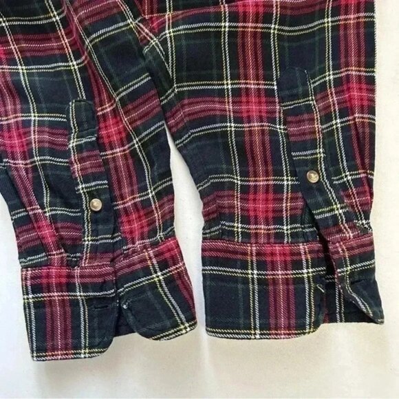Chaps Men’s Plaid Flannel Long Sleeve Button Down Shirt Red Blue Black Green LG - Picture 13 of 16